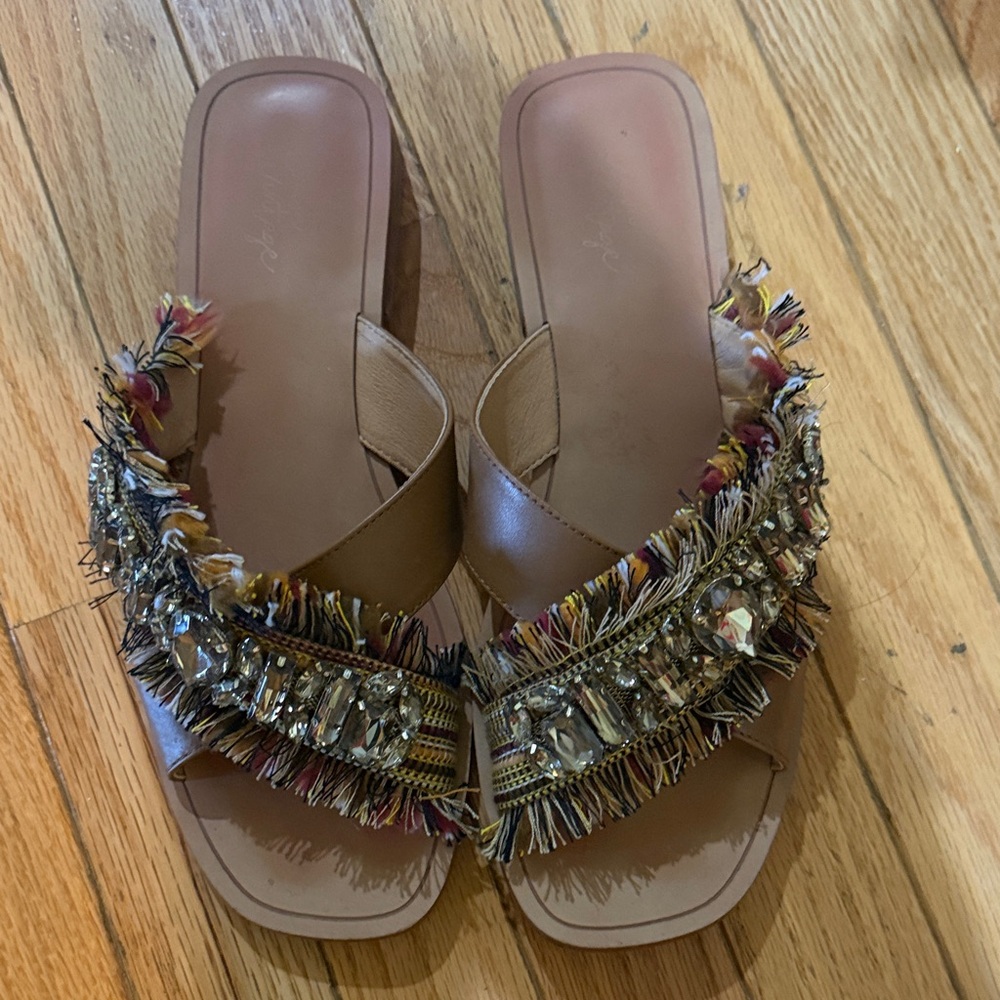 Crown Vintage Brown Embellished Sandals